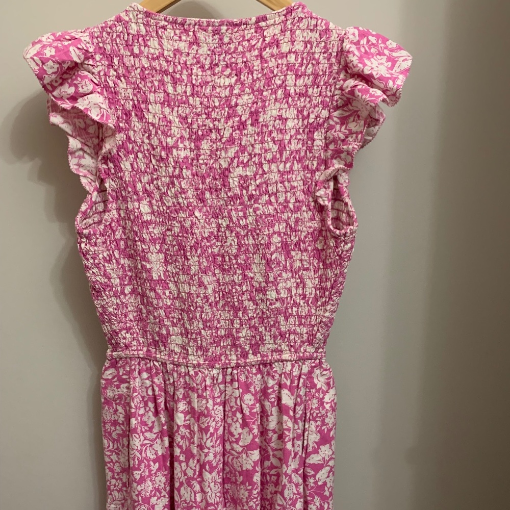 Universal Thread Pink Size XS Womens Ruffle Short Sleeve Smocked Dress - Picture 4 of 7